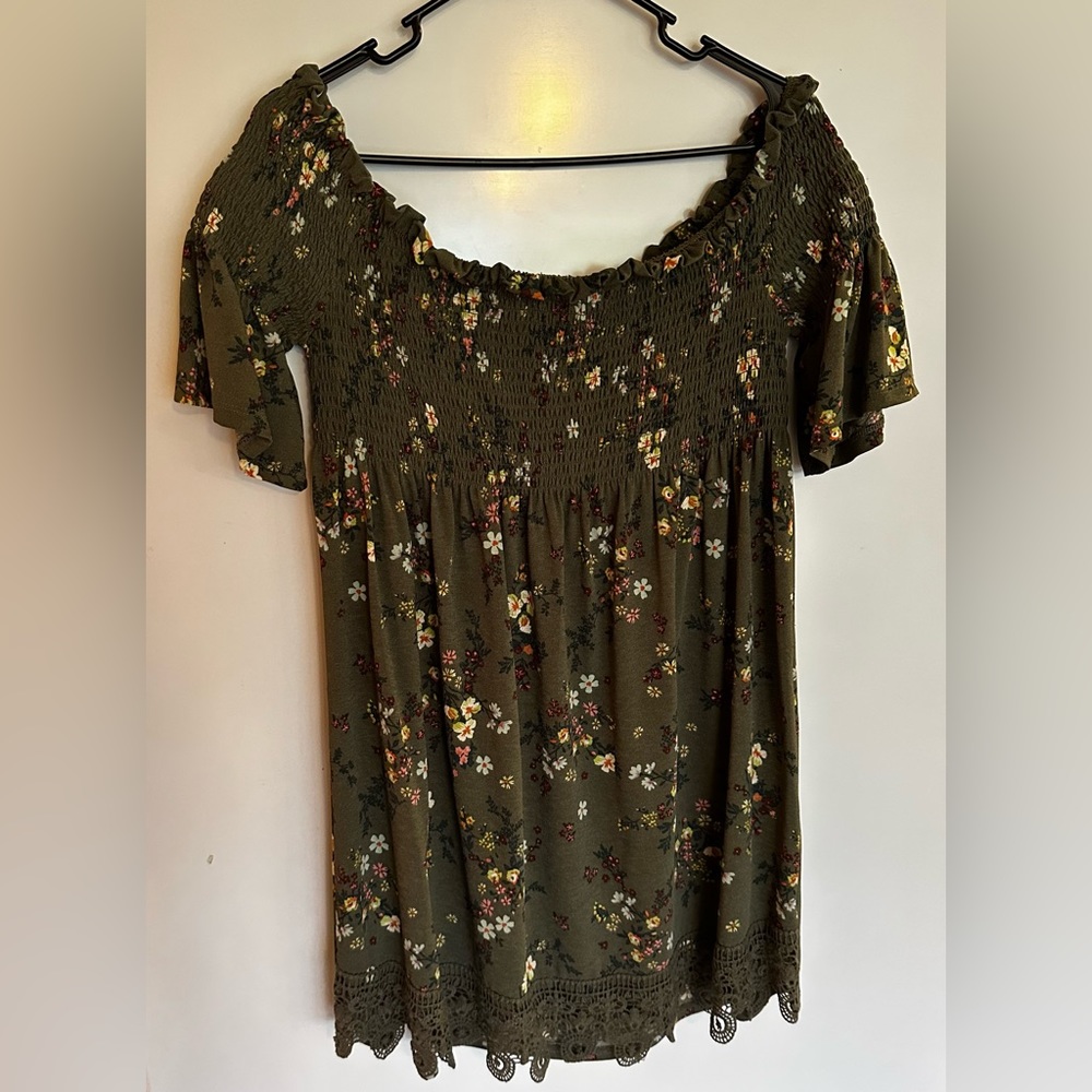 Xhilaration floral green dress
